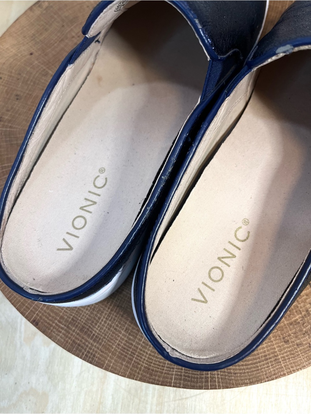 Vionic Splendid Dakota Metallic Navy Blue Slip On Sneaker Mule Shoes Size 8 - Picture 7 of 16